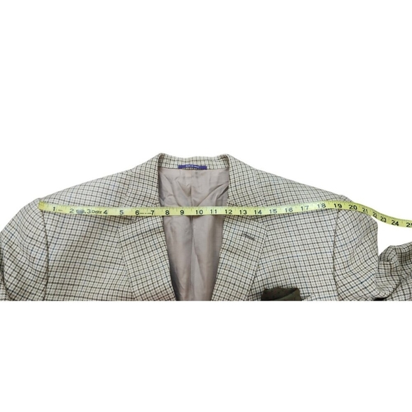 Ralph Lauren Purple Label Plaid Suit Jacket Size 49 R - Picture 15 of 16